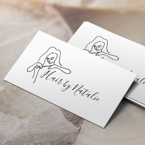 Hair Stylist Minimalist Hand_drawn Beauty Salon Business Card