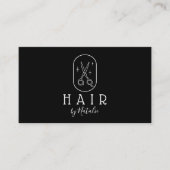 Hair Stylist Minimalist Scissor Logo Plain Black Business Card | Zazzle