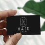 Hair Stylist Minimalist Scissor Logo Plain Black Business Card