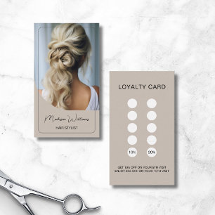 Hair Stylist Modern Beige Loyalty Card