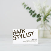 Hair Stylist Modern Bold Typography Minimalist Business Card (Standing Front)
