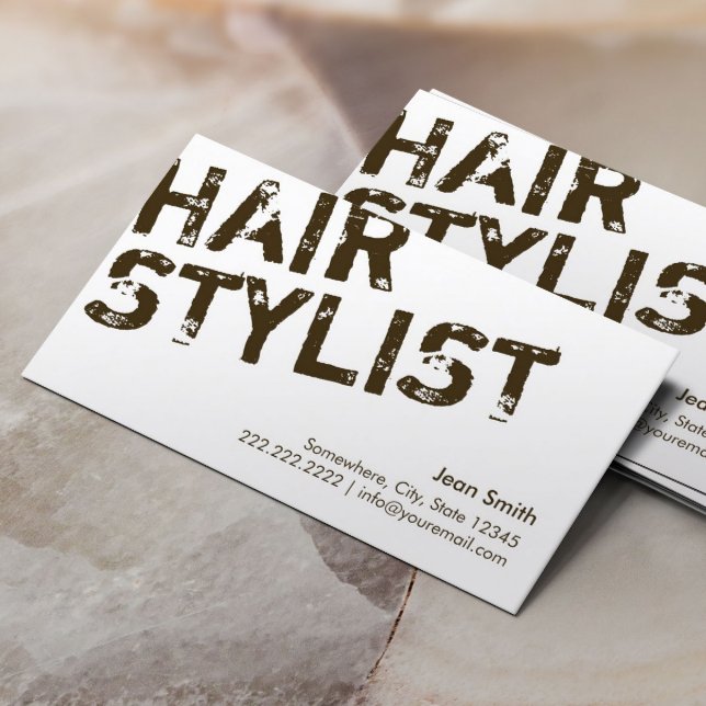 Hair Stylist Modern Bold Typography Minimalist Business Card