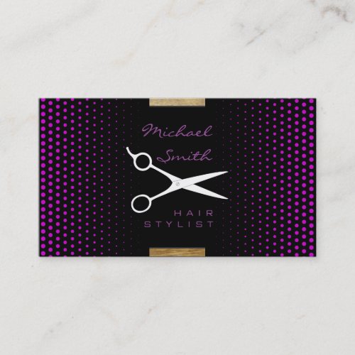 Hair Stylist Modern Deep Magenta Polka Dot Business Card