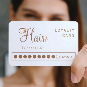 Hair stylist modern faux gold salon  loyalty card