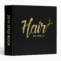 Hair Stylist Modern Gold Script Salon Style Book Binder