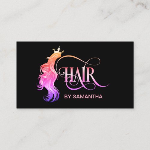Hair stylist modern gold typography hair extension business card