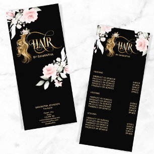 Hair stylist modern gold typography price list rack card