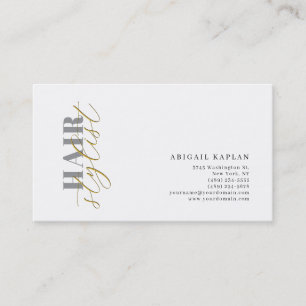 Hair Stylist Modern Minimalist Plain Profile Business Card