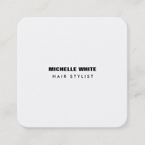 Hair Stylist Modern Minimalist Trendy Black White Square Business Card