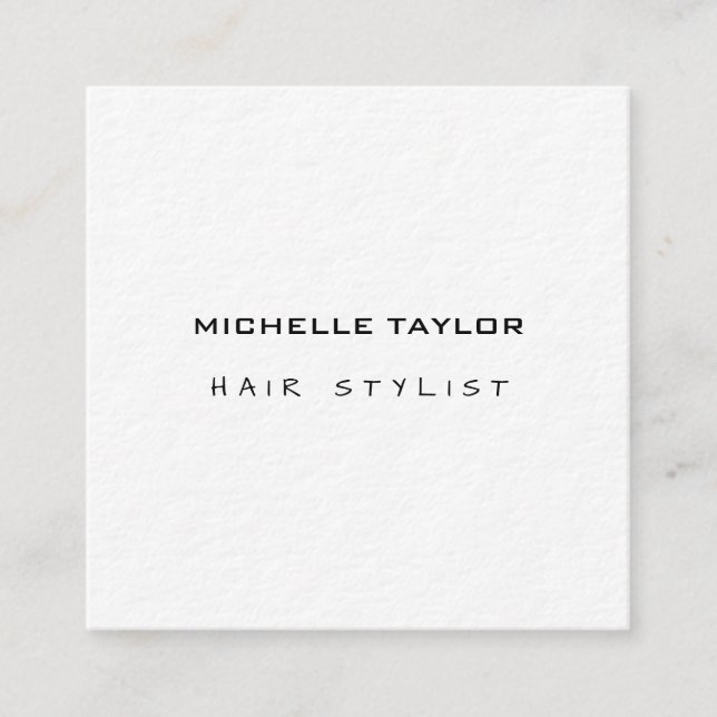 Hair Stylist Modern Minimalist Trendy Luxury Thick Square Business Card (Front)