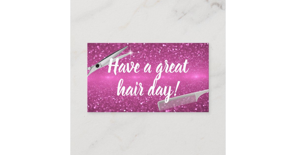 Hair Stylist Modern Pink Bokeh Background Salon Business Card