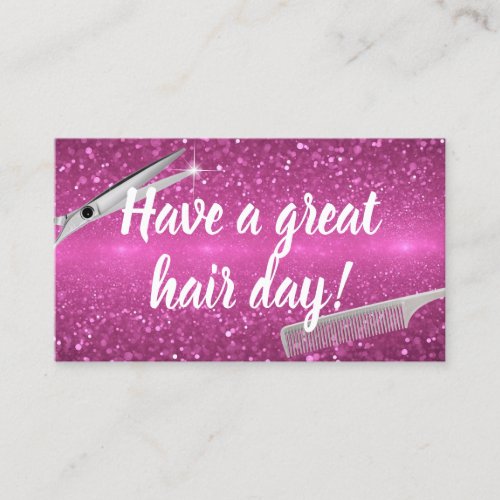Hair Stylist Modern Pink Bokeh Background Salon Business Card