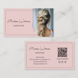 Hair Stylist Modern Pink Business Card