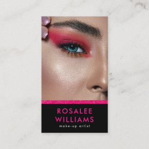 Hair Stylist Modern Pink Glitter Salon Business Card