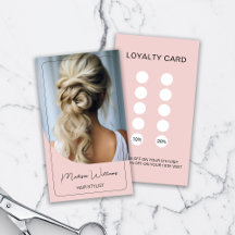 Hair Stylist Modern Pink Loyalty Card