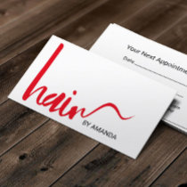 Hair Stylist Modern Red Script Appointment