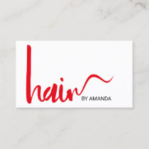 Hair Stylist Modern Red Script Appointment
