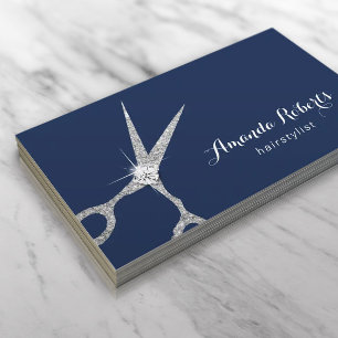 Hair Stylist Modern Scissor Navy Blue Appointment