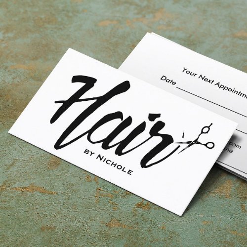 Hair Stylist Modern Script Salon Appointment