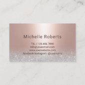 Hair Stylist Modern Typography Blush Rose Gold Business Card (Back)