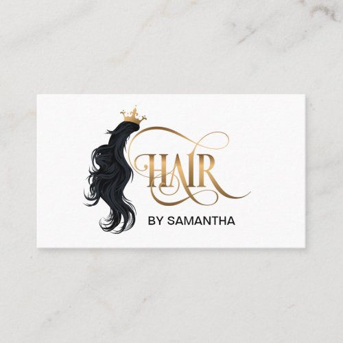 Hair stylist modern typography hair extension business card