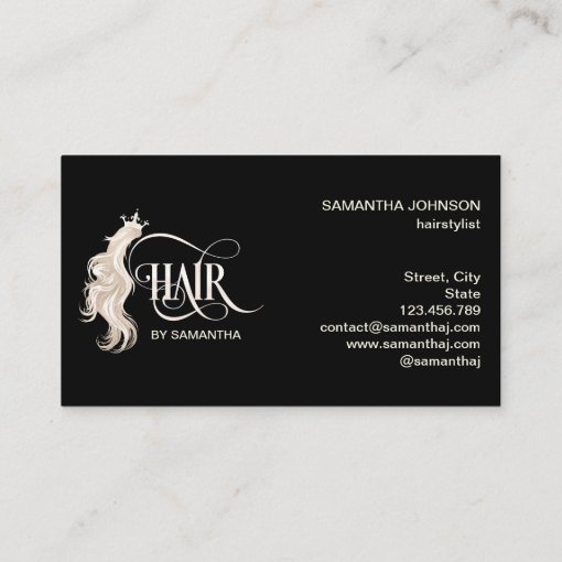 Hair Stylist Modern Typography Hair Extension Business Card Zazzle