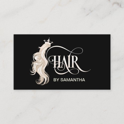 Hair stylist modern typography hair extension business card