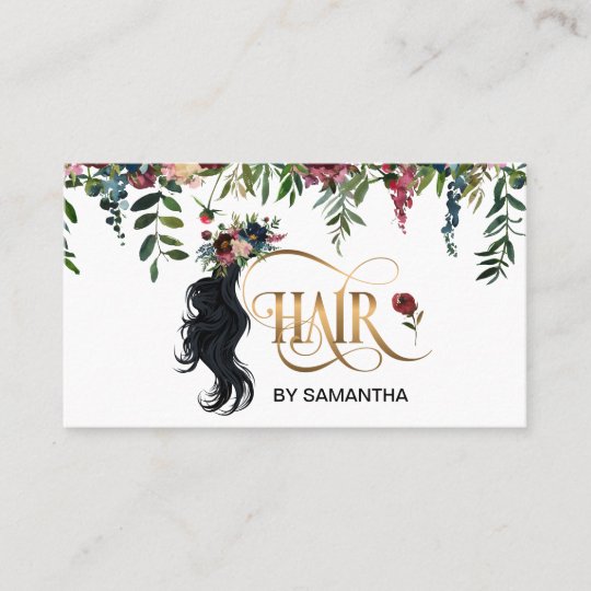 Hair Stylist Modern Typography Hair Extension Business Card