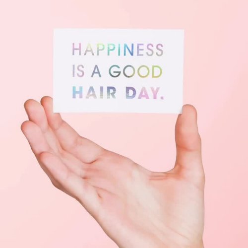 Hair Stylist Modern Typography Rainbow Foil White Business Card