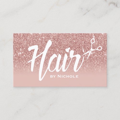 Hair Stylist Modern Typography Rose Gold Ombre Appointment Card