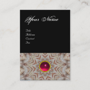 HAIR STYLIST monogram ,red pink  ruby, black Business Card