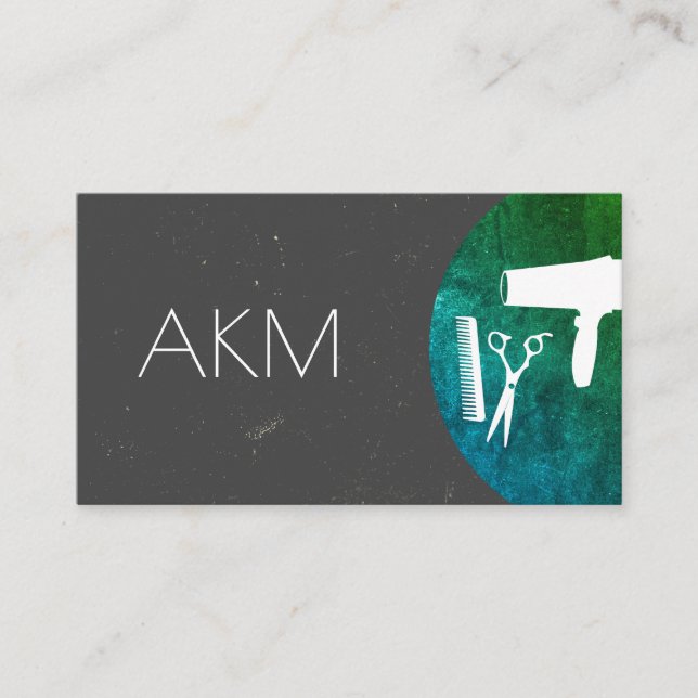 Hair Stylist Monogram Sophisticated Texture Business Card (Front)
