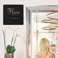 Hair stylist name gold black elegant glam logo
