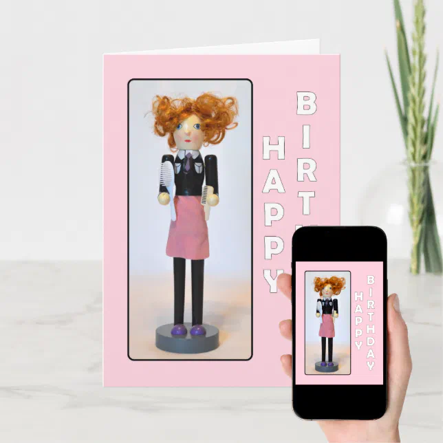 Hair Stylist Nutcracker Happy Birthday Card  Zazzle