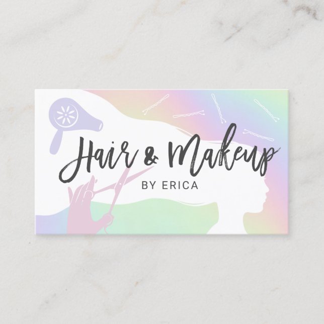 Hair Stylist Pastel Holographic Salon Appointment (Front)
