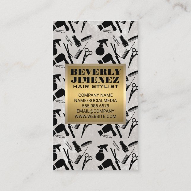 Hair Stylist Pattern Business Card (Front)