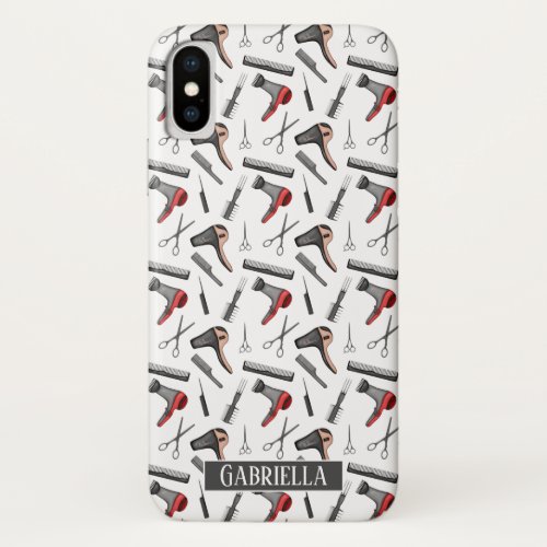 Hair Stylist Pattern Personalized iPhone X Case