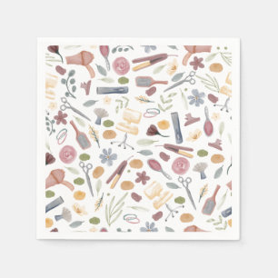 Hair Stylist Pattern Watercolor Napkins