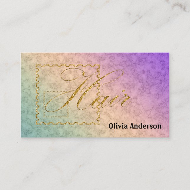 Hair, stylist, personalized business card (Front)