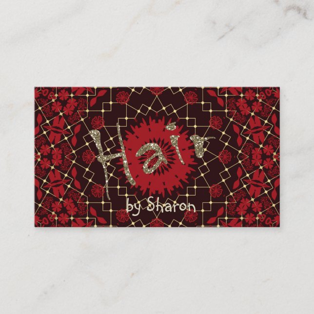 Hair stylist, personalized business card (Front)