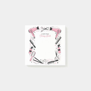 Hair stylist Personalized Pink Stars & Sparkles Post-it Notes