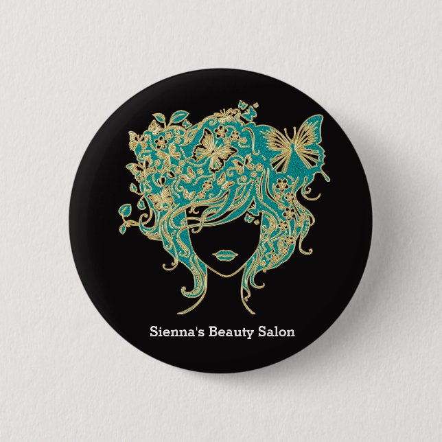 Hair stylist pinback button (Front)