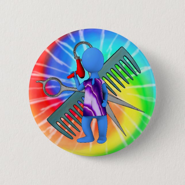 Hair Stylist Pinback Button (Front)