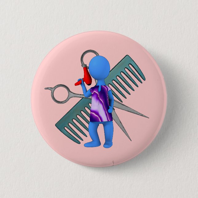 Hair Stylist Pinback Button (Front)