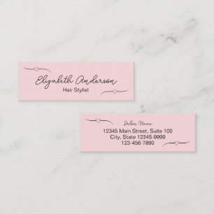 Hair Stylist Pink and Black Handwritten Script Calling Card