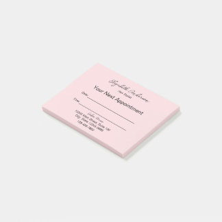Hair Stylist Pink and Black Your Next Appointment Post-it Notes