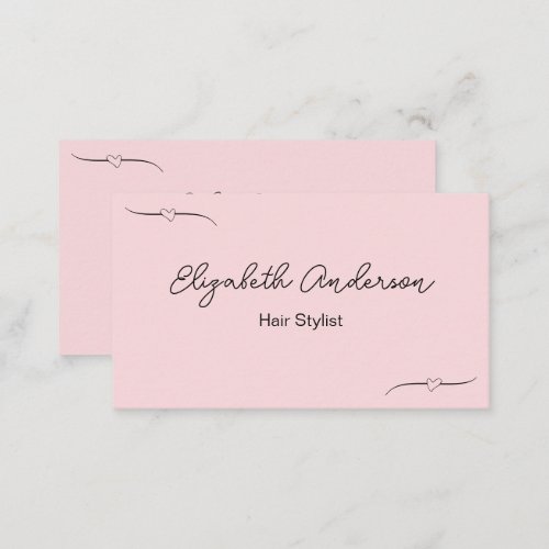 Hair Stylist Pink Black Name Script Business Card