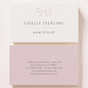 Hair Stylist Pink Bow Business Card