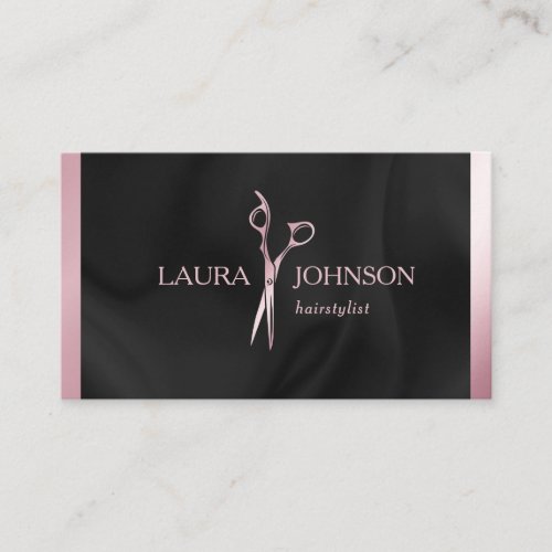 Hair Stylist Pink Glitter Scissors Beauty Salon Business Card