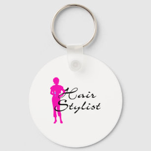 Hair Stylist (Pink) Keychain